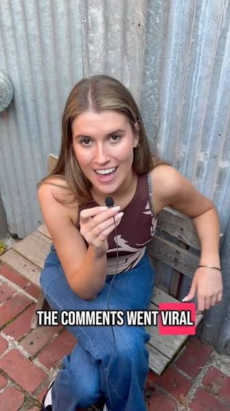 Outdoor talking-head clip with a highlighted keyword caption